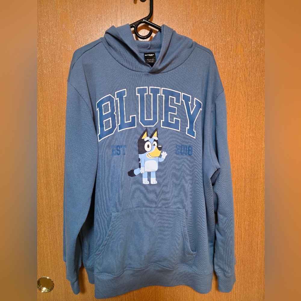 Bluey Blue Character Hoodie 2XL